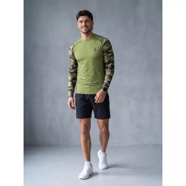  Pánské funkční kompresní tričko premium ALTISPORT VOJ/ALM038TR03 ZELENÁ/KHAKI 