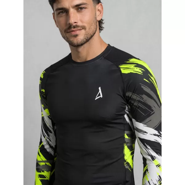  Pánské funkční kompresní tričko premium ALTISPORT VOJ/ALM039TR03 ČERNOŽLUTÁ 