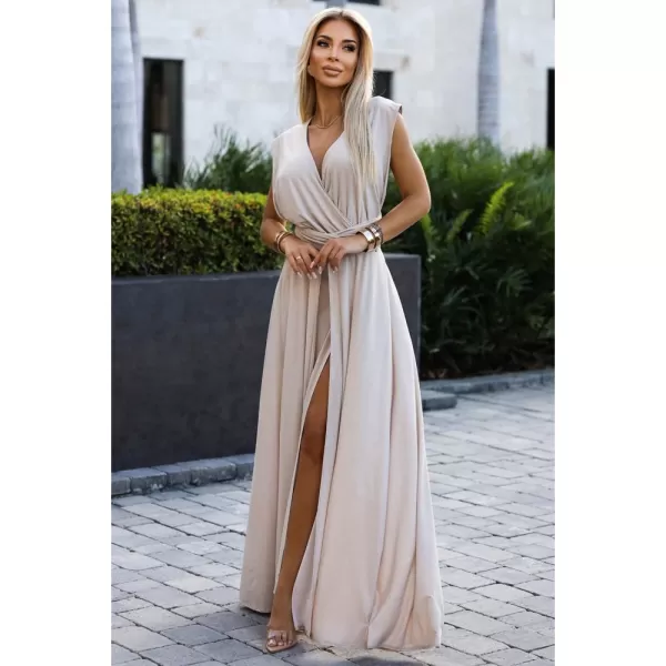  Dámské šaty NUMOCO 509-2 BÉŽOVÁ 