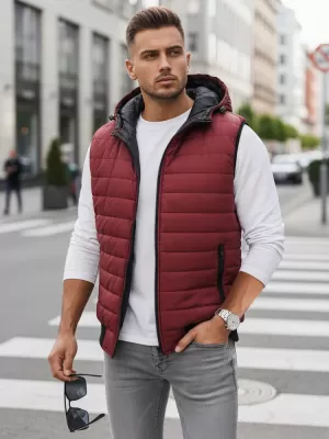 Pánská vesta DSTREET BORDOVÁ