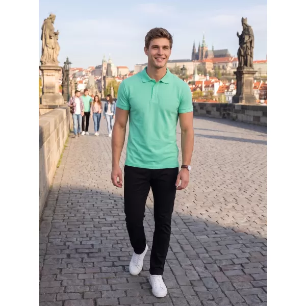  Pánské triko s límečkem ALTISPORT NoPrint NP/ALM302 MÁTOVÁ 