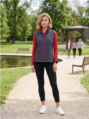 Dámská softshellová vesta ALTISPORT NoPrint NP/ALW7211NJ IRON GREY/RED