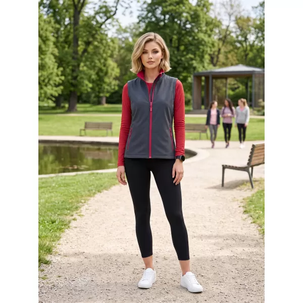  Dámská softshellová vesta ALTISPORT NoPrint NP/ALW7211NJ IRON GREY/RED 