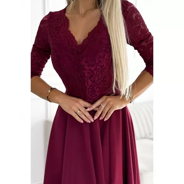 Dámské šaty NUMOCO AMBER 309-9 VÍNOVÁ 