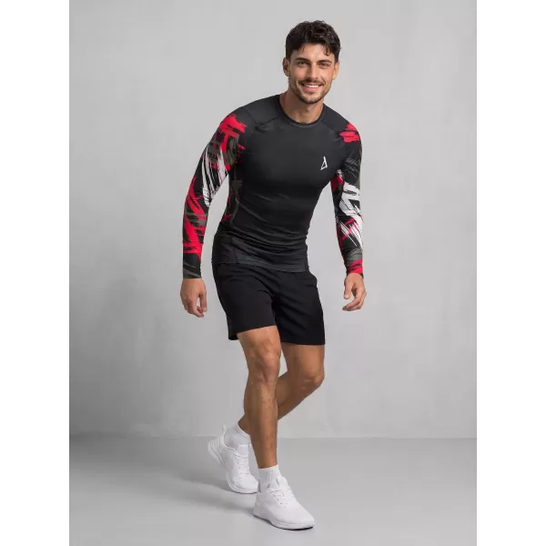  Pánské funkční kompresní tričko premium ALTISPORT VOJ/ALM039TR03 ČERNOČERVENÁ 