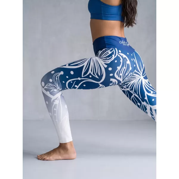  Dámské dlouhé funkční legíny premium ALTISPORT VOJ/ALW045LEG01 NÁMOŘNÍ MODRÁ/BÍLÁ 