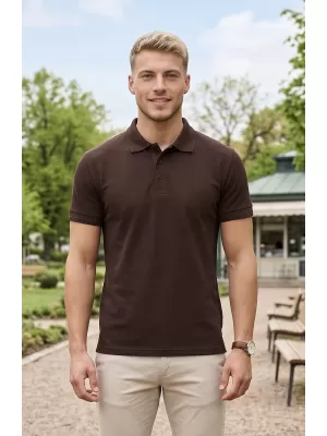 Pánské triko s límečkem ALTISPORT NoPrint NP/ALM302 KÁVOVÁ