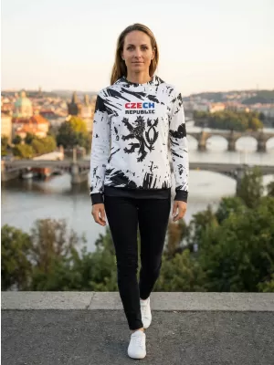 Dámská funkční mikina premium ALTISPORT VOJ/ALW036MI01 ABSTRAKCE BÍLÁ