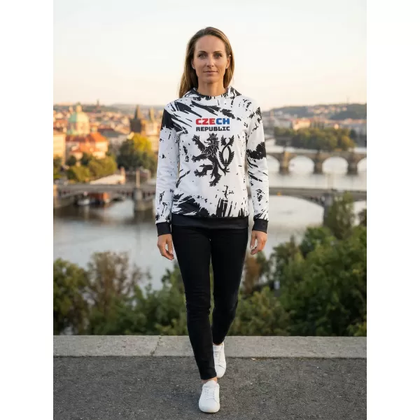  Dámská funkční mikina premium ALTISPORT VOJ/ALW036MI01 ABSTRAKCE BÍLÁ 