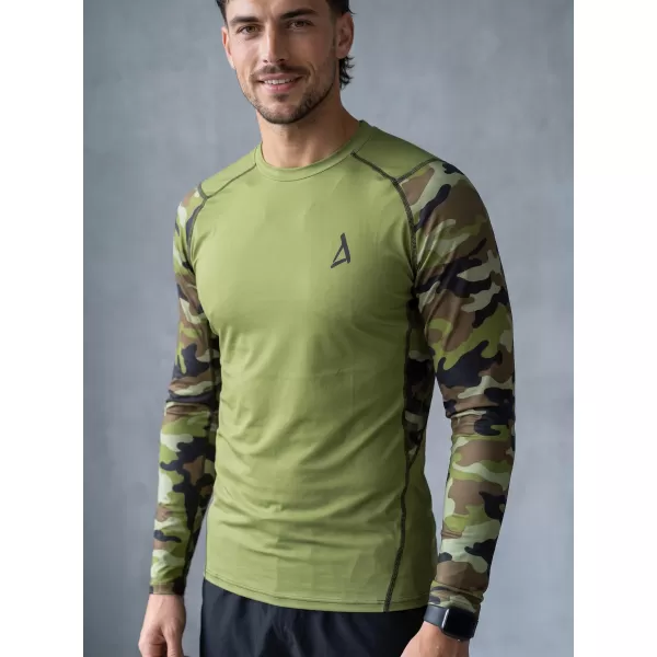 Pánské funkční kompresní tričko premium ALTISPORT VOJ/ALM038TR03 ZELENÁ/KHAKI 