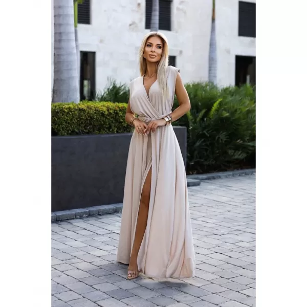  Dámské šaty NUMOCO 509-2 BÉŽOVÁ 