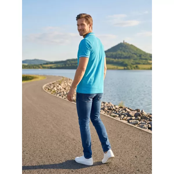  Pánské triko s límečkem ALTISPORT NoPrint NP/ALM912 TYRKYSOVÁ 