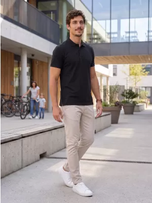 Pánské triko s límečkem ALTISPORT NoPrint NP/ALM302 EBONY GRAY
