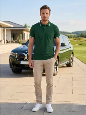 Pánské triko s límečkem ALTISPORT NoPrint NP/ALM912 DARK GREEN