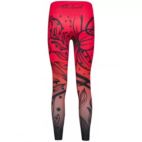  Dámské dlouhé funkční legíny premium ALTISPORT VOJ/ALW045LEG01 ČERVENOČERNÁ 