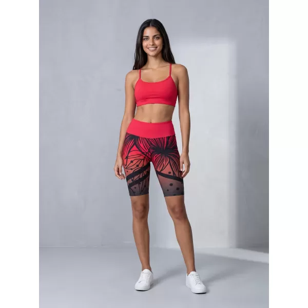  Dámské funkční legíny nad kolena premium ALTISPORT VOJ/ALW045LEG02 ČERVENOČERNÁ 