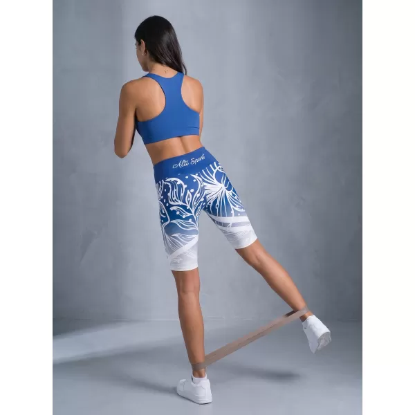  Dámské funkční legíny nad kolena premium ALTISPORT VOJ/ALW045LEG02 NÁMOŘNÍ MODRÁ/BÍLÁ 
