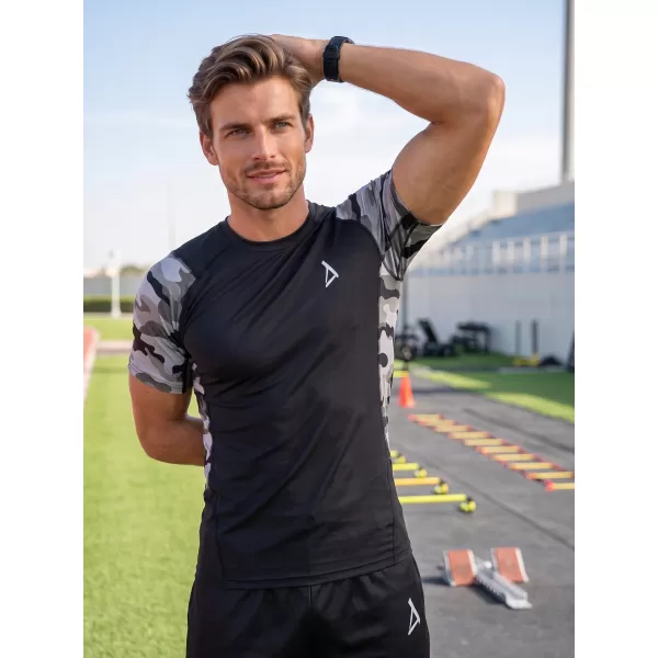  Pánské funkční kompresní tričko s krátkým rukávem premium ALTISPORT VOJ/ALM038TR04 ŠEDÁ 