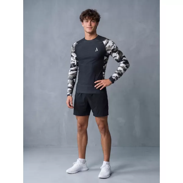  Pánské funkční kompresní tričko premium ALTISPORT VOJ/ALM038TR03 ČERNOBÍLÁ 