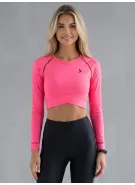 Dámský funkční crop top s dlouhým rukávem premium ALTISPORT VOJ/ALW000TR04 FLUO PINK