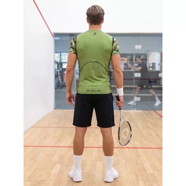  Pánské funkční kompresní tričko s krátkým rukávem premium ALTISPORT VOJ/ALM038TR04 ZELENÁ/KHAKI 
