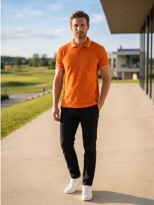 Pánské triko s límečkem ALTISPORT NoPrint NP/ALM912 ORANŽOVÁ