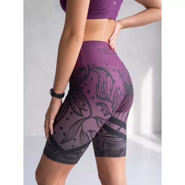  Dámské funkční legíny nad kolena premium ALTISPORT VOJ/ALW045LEG02 FIALOVÁ/ČERNÁ 