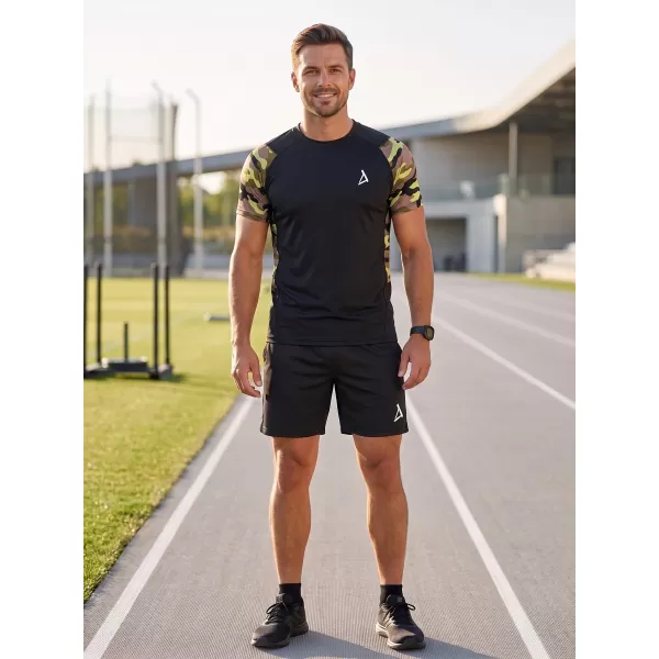  Pánské funkční kompresní tričko s krátkým rukávem premium ALTISPORT VOJ/ALM038TR04 ČERNOZELENÁ 