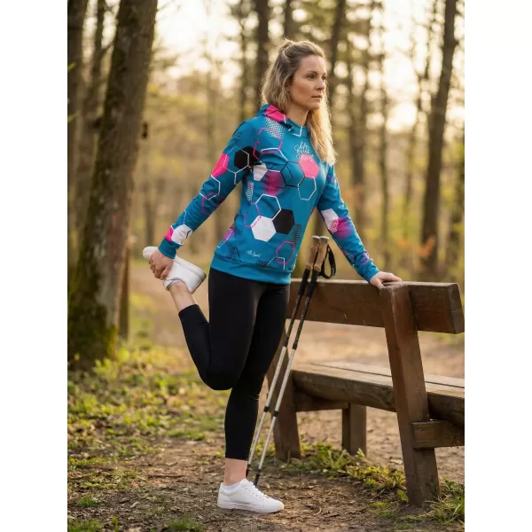  Dámská funkční mikina premium ALTISPORT VOJ/ALW037MI01 PETROELJOVÁ/RŮŽOVÁ 