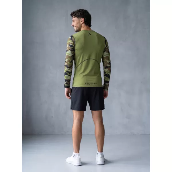  Pánské funkční kompresní tričko premium ALTISPORT VOJ/ALM038TR03 ZELENÁ/KHAKI 