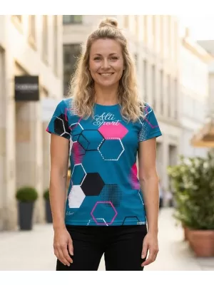 Dámské funkční tričko premium ALTISPORT VOJ/ALW037TR01 PETROELJOVÁ/RŮŽOVÁ