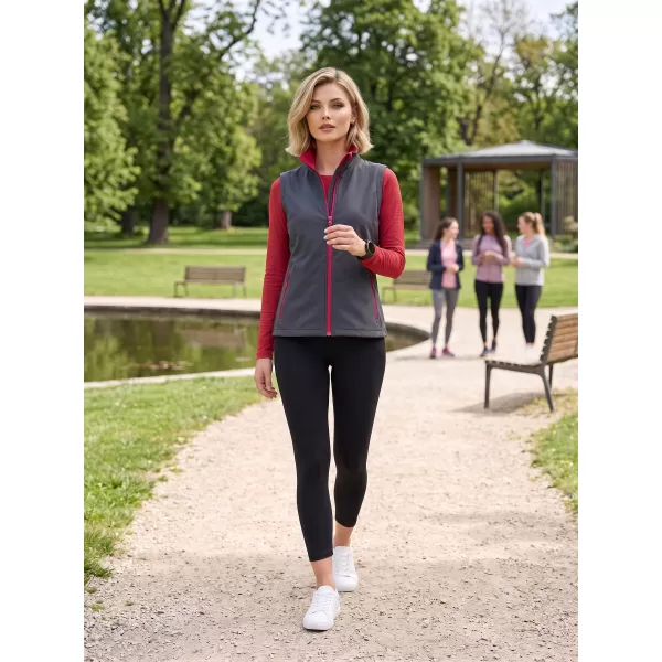  Dámská softshellová vesta ALTISPORT NoPrint NP/ALW7211NJ IRON GREY/RED 