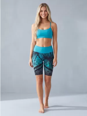 Dámské funkční legíny nad kolena premium ALTISPORT VOJ/ALW045LEG02 EMERALD/ČERNÁ