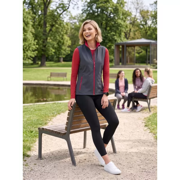  Dámská softshellová vesta ALTISPORT NoPrint NP/ALW7211NJ IRON GREY/RED 