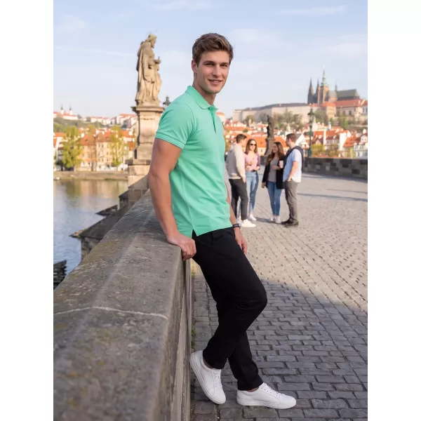  Pánské triko s límečkem ALTISPORT NoPrint NP/ALM302 MÁTOVÁ 