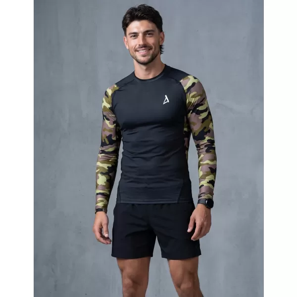  Pánské funkční kompresní tričko premium ALTISPORT VOJ/ALM038TR03 ČERNOZELENÁ 