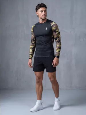 Pánské funkční kompresní tričko premium ALTISPORT VOJ/ALM038TR03 ČERNOZELENÁ