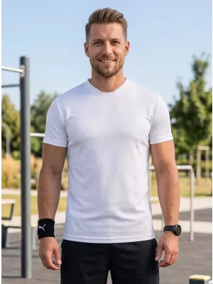Pánské funkční triko ALTISPORT NoPrint NP/ALM421 BÍLÁ