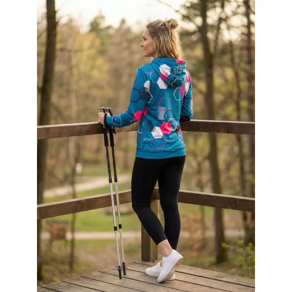  Dámská funkční mikina premium ALTISPORT VOJ/ALW037MI01 PETROELJOVÁ/RŮŽOVÁ 