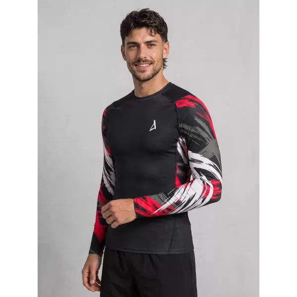  Pánské funkční kompresní tričko premium ALTISPORT VOJ/ALM039TR03 ČERNOČERVENÁ 