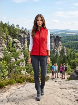 Dámská softshellová vesta ALTISPORT NoPrint NP/ALW7211NJ RED/BLACK