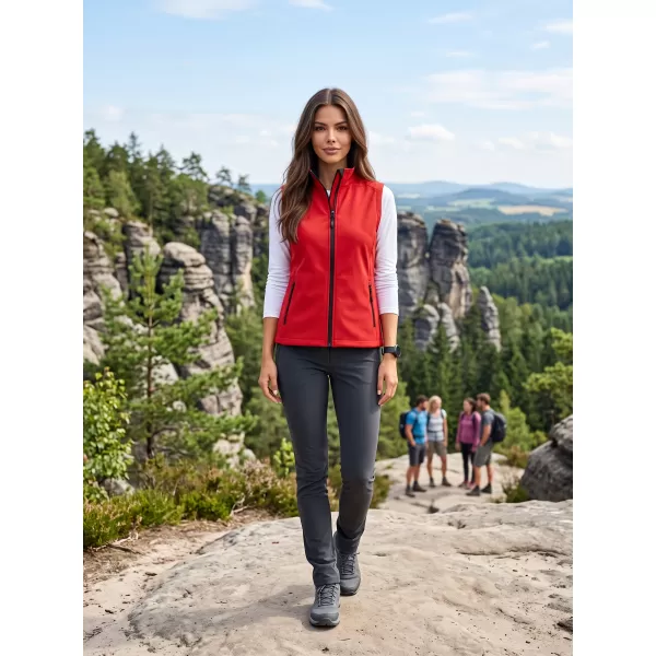  Dámská softshellová vesta ALTISPORT NoPrint NP/ALW7211NJ RED/BLACK 