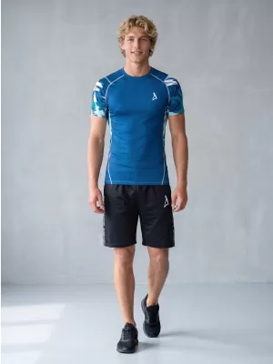 Pánské funkční kompresní tričko s krátkým rukávem premium ALTISPORT VOJ/ALM039TR04 NÁMOŘNÍ MODRÁ