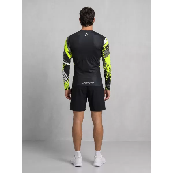  Pánské funkční kompresní tričko premium ALTISPORT VOJ/ALM039TR03 ČERNOŽLUTÁ 