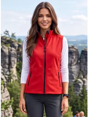 Dámská softshellová vesta ALTISPORT NoPrint NP/ALW7211NJ RED/BLACK