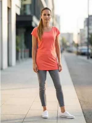 Dámské prodloužené triko ALTISPORT NoPrint NP/ALW321 KORÁLOVÁ