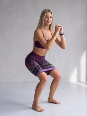 Dámské funkční legíny nad kolena premium ALTISPORT VOJ/ALW045LEG02 FIALOVÁ/ČERNÁ