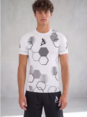 Pánské funkční kompresní tričko s krátkým rukávem premium ALTISPORT VOJ/ALM037TR04 BÍLÁ