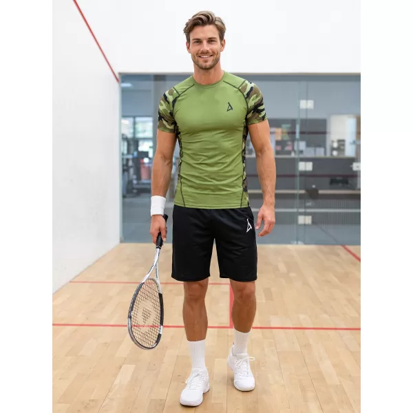  Pánské funkční kompresní tričko s krátkým rukávem premium ALTISPORT VOJ/ALM038TR04 ZELENÁ/KHAKI 