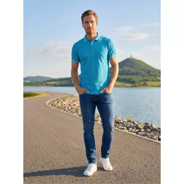  Pánské triko s límečkem ALTISPORT NoPrint NP/ALM912 TYRKYSOVÁ 
